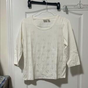 Chic Cream Long Sleeve Women's Top